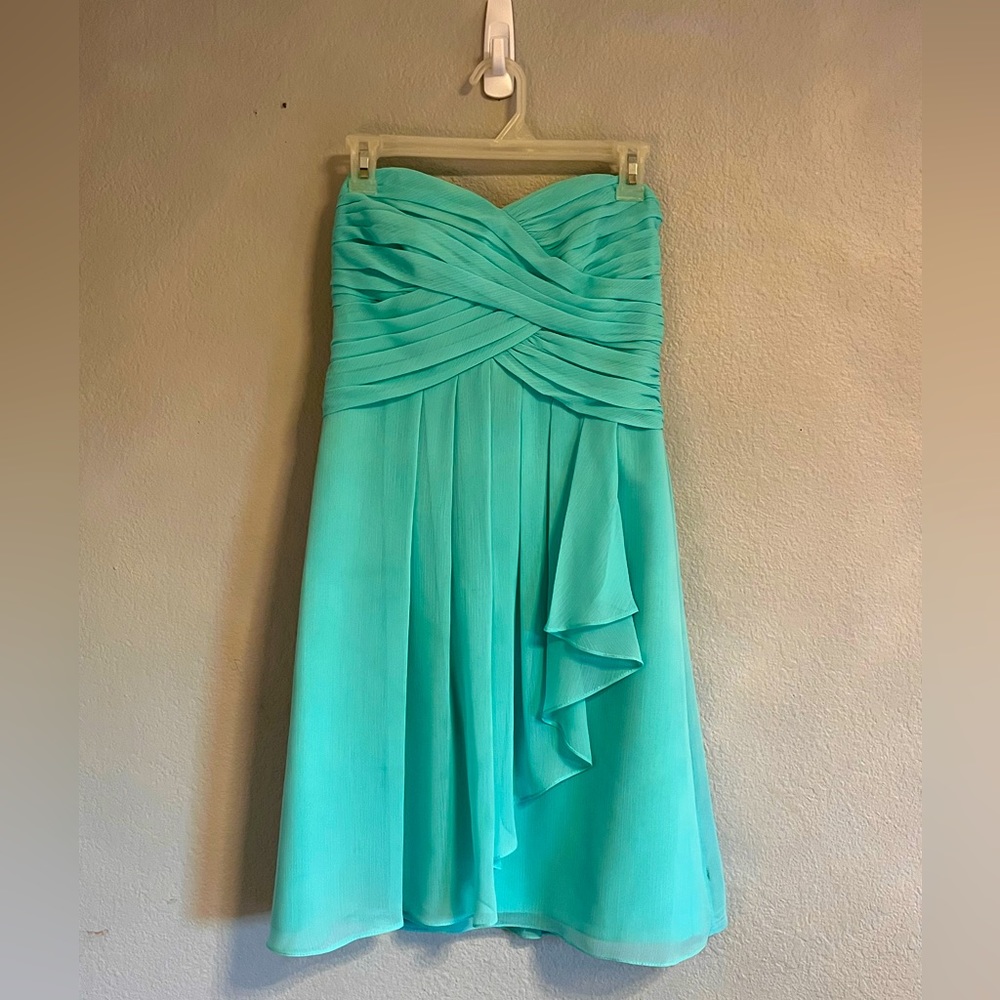 David’s Bridal strapless dress.